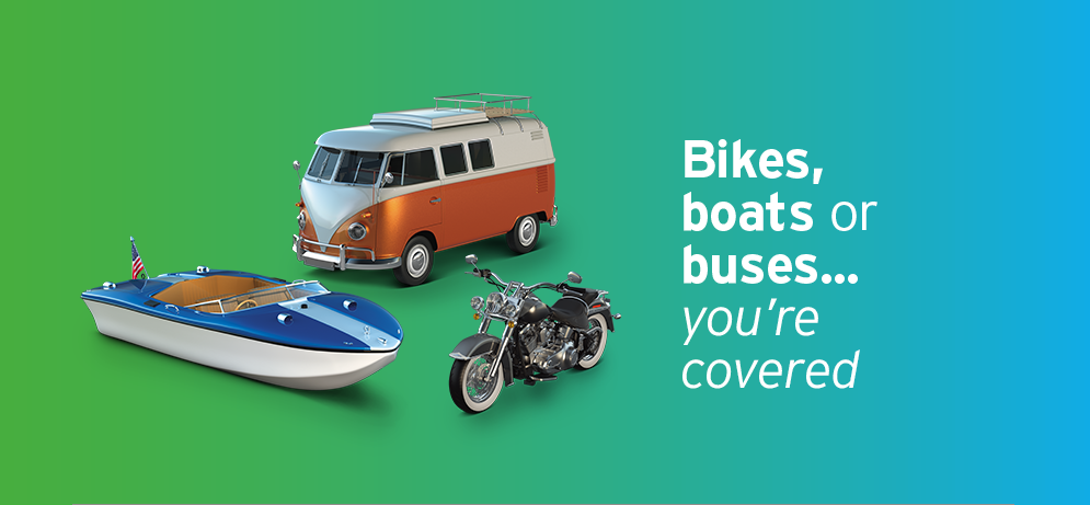 Bikes, boats or buses...you're covered